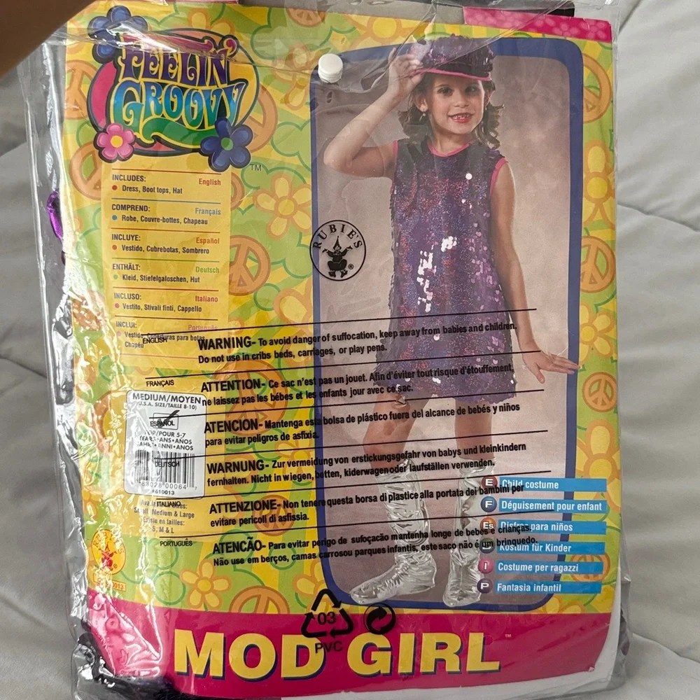 Feeling Groovy Purple Sequin Mod Girl Costume